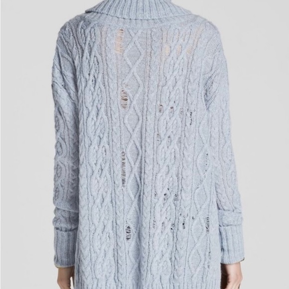 Free People Distressed Complex Cable Turtleneck Size XS - Picture 2 of 5